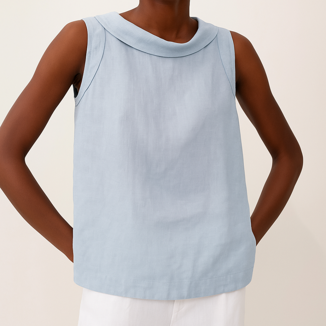 Olivia | Sleeveless Collared Blouse