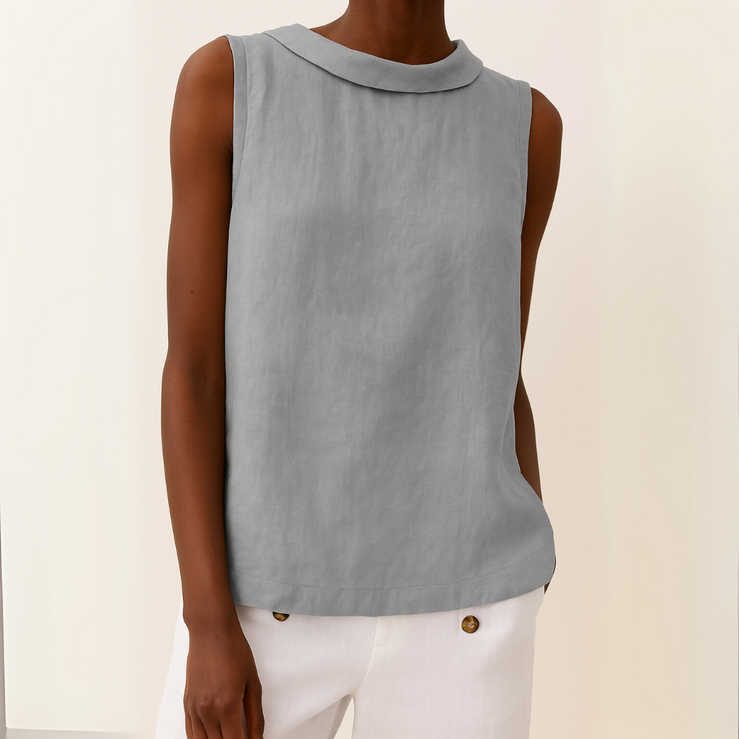 Olivia | Sleeveless Collared Blouse
