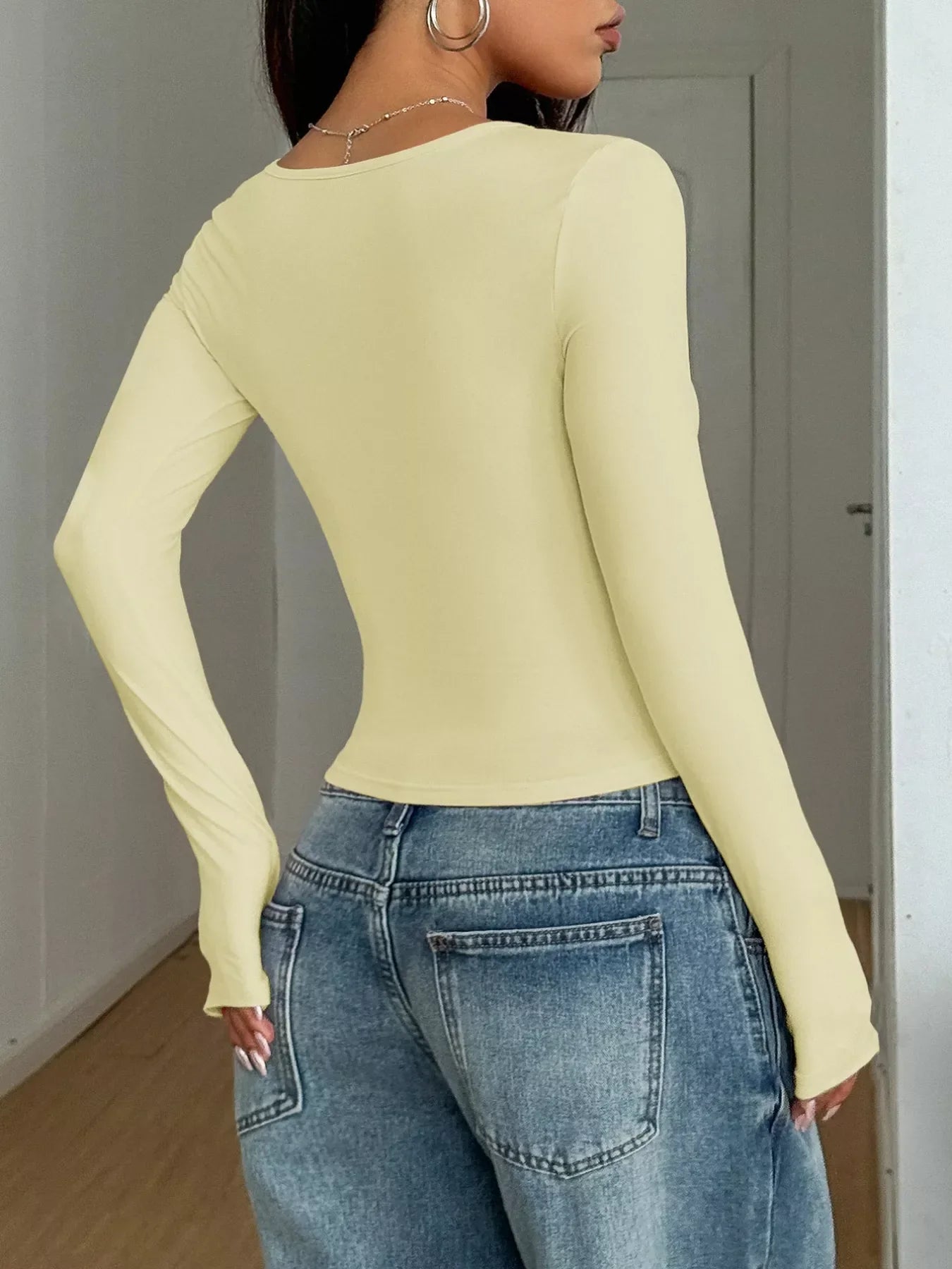 Elise | Square Neck Long Sleeve Top