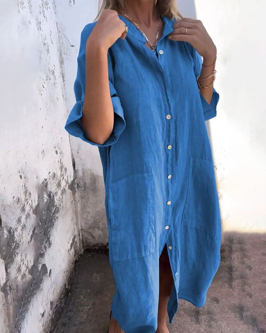 Matilda | Boho Tie Waist Shirt Dress