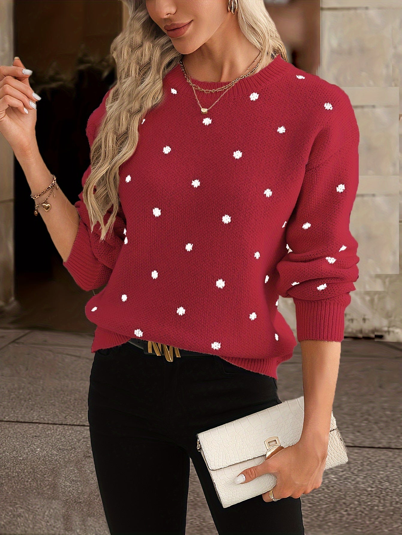 Amelia | Polka Dot Knit Jumper
