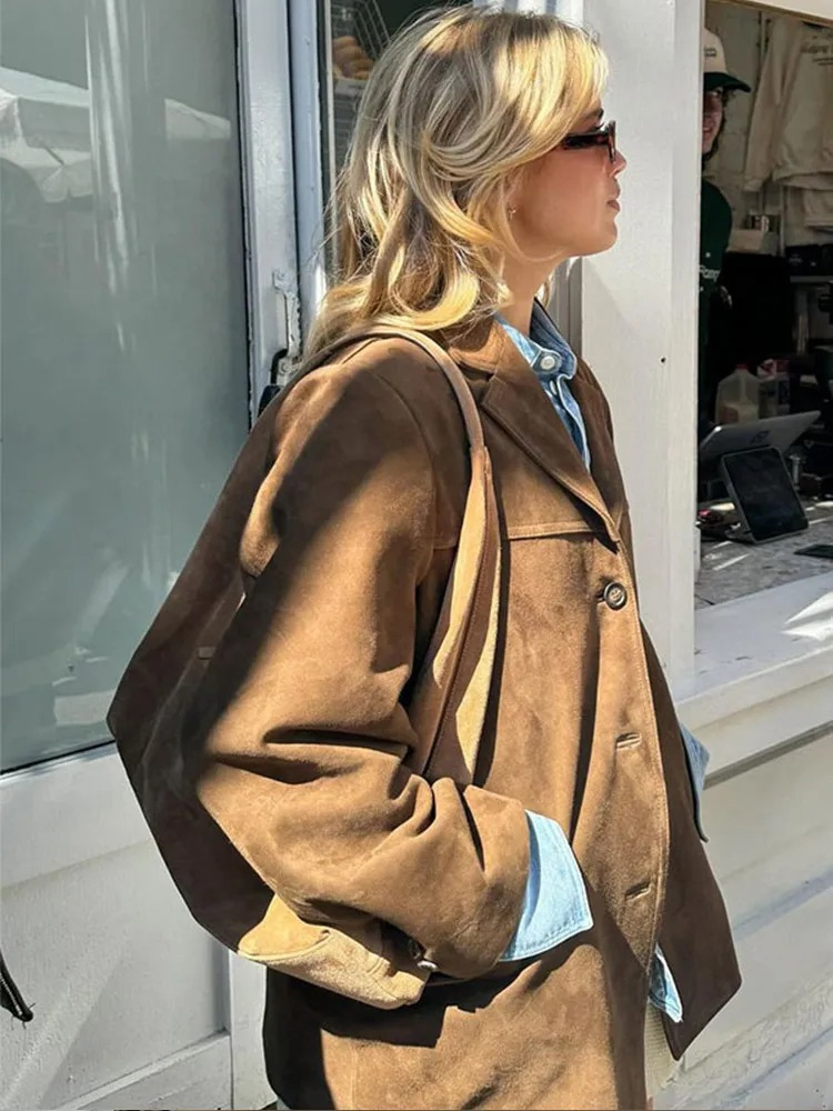 Freya | Oversized Suede Blazer Jacket