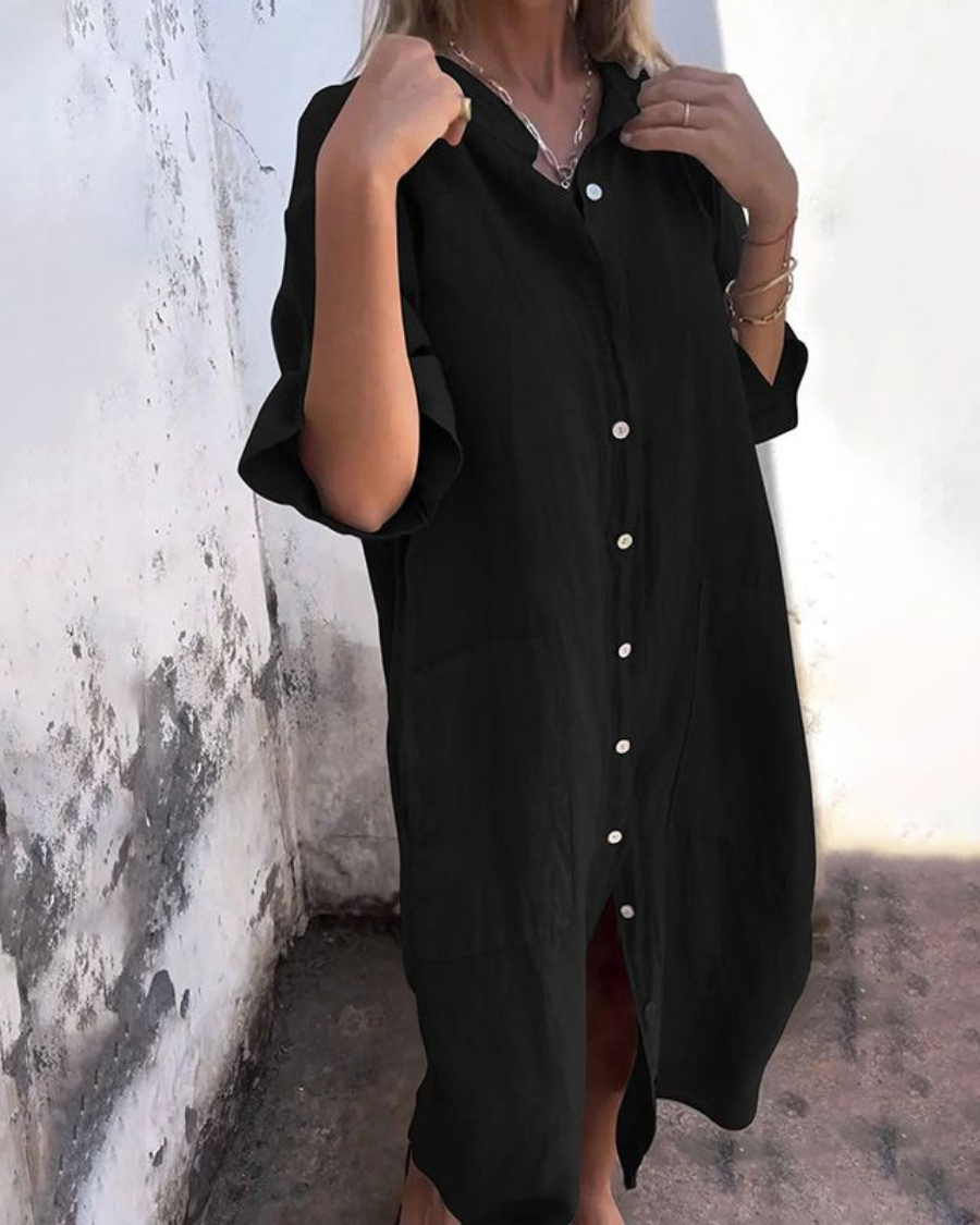 Matilda | Boho Tie Waist Shirt Dress