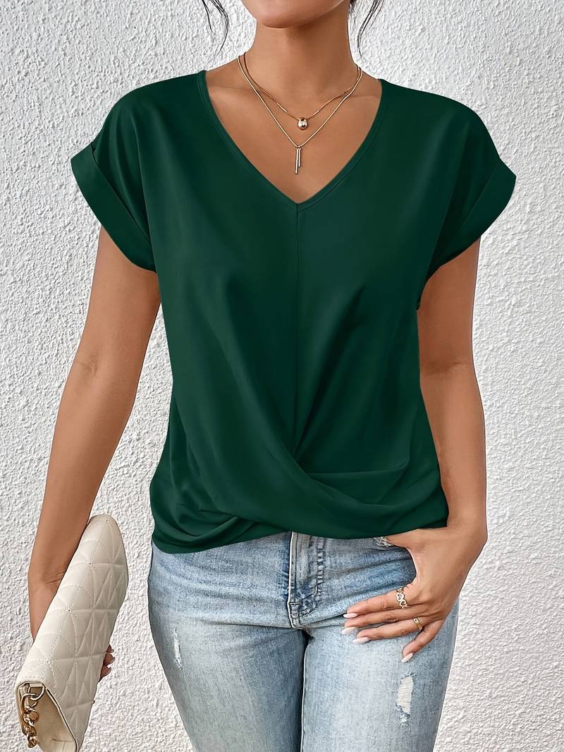 Georgia | V Neck Tie Front Top
