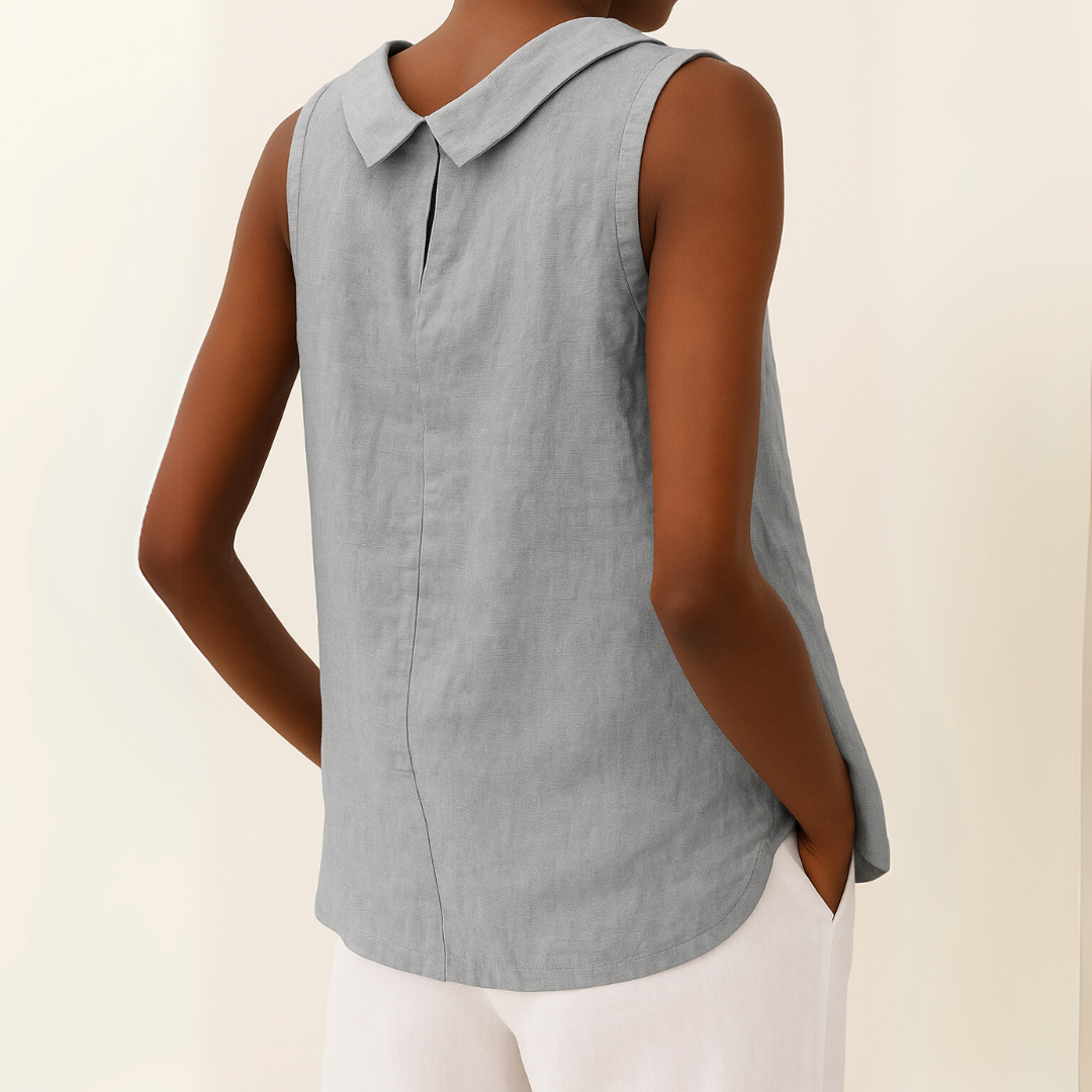 Olivia | Sleeveless Collared Blouse