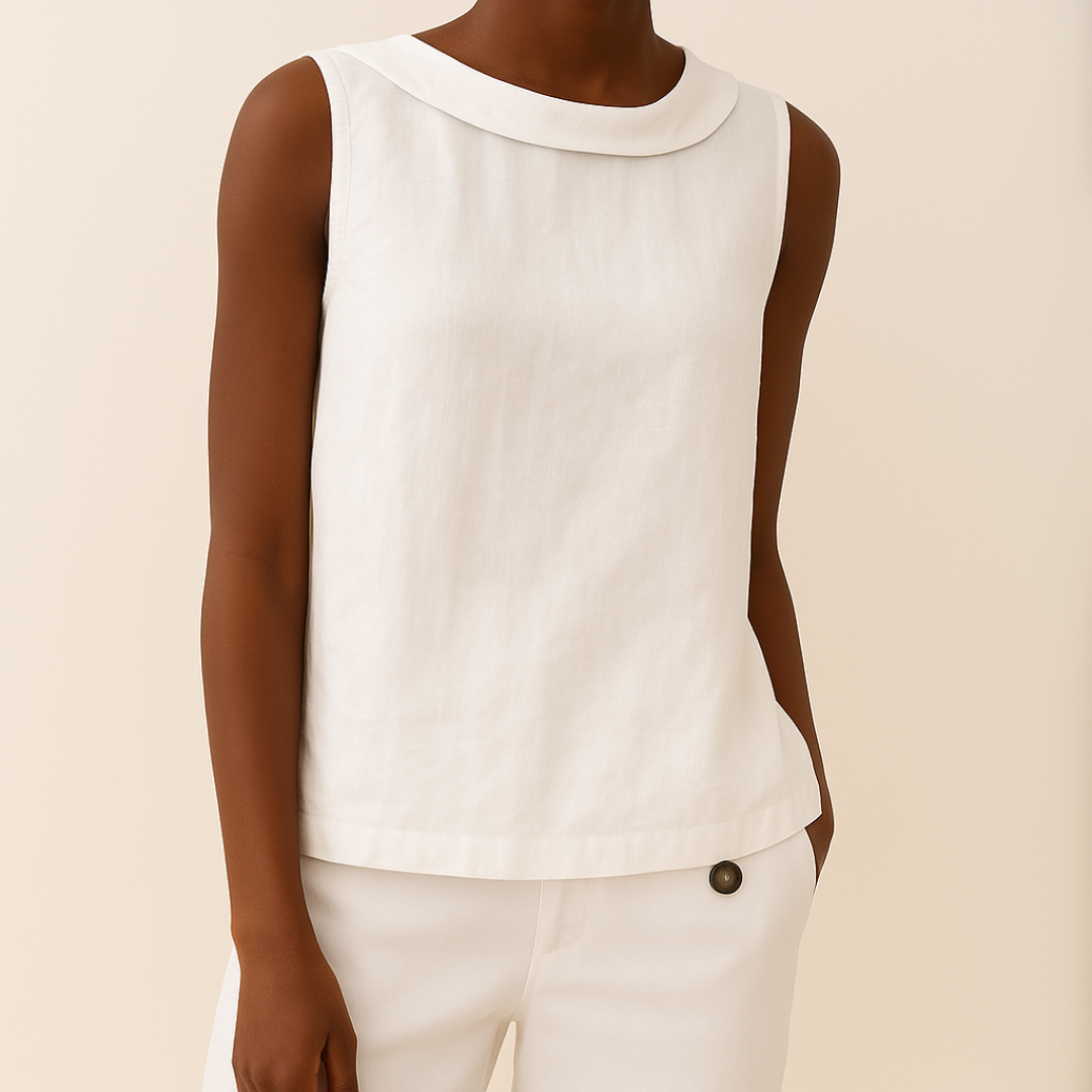 Olivia | Sleeveless Collared Blouse