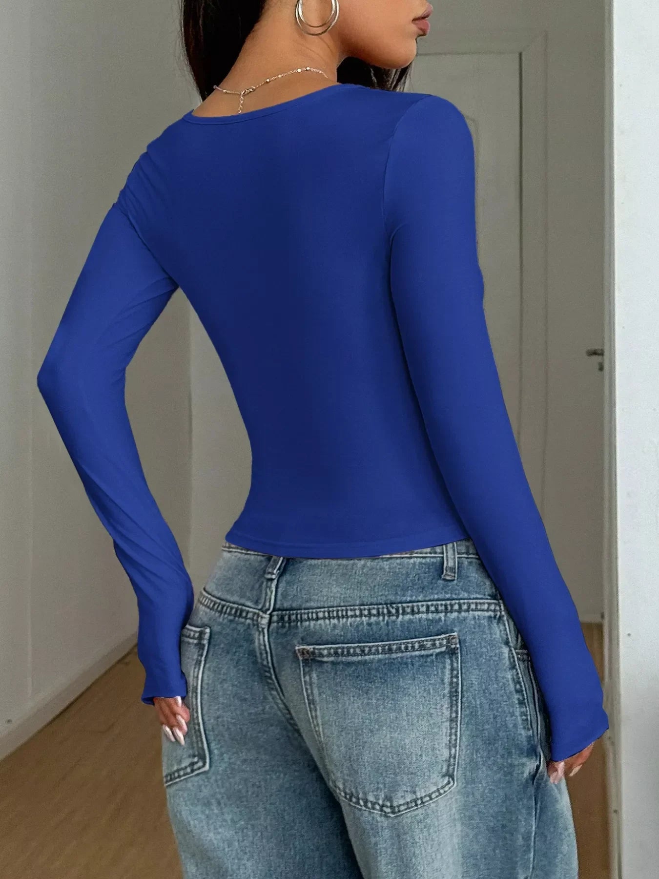 Elise | Square Neck Long Sleeve Top