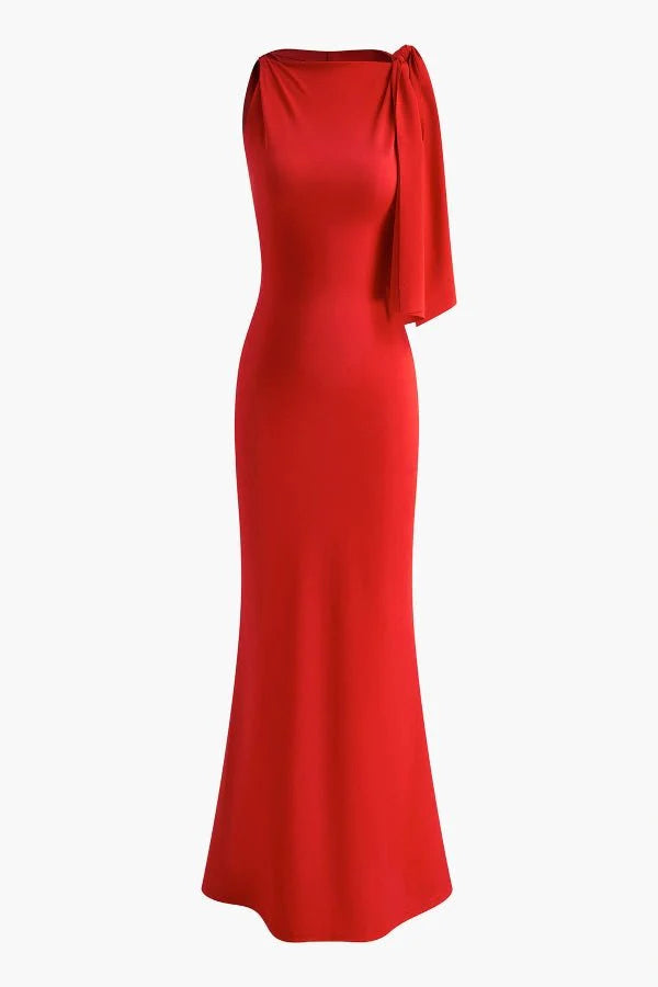 Audrey | Satin Maxi Dress One Shoulder Formal