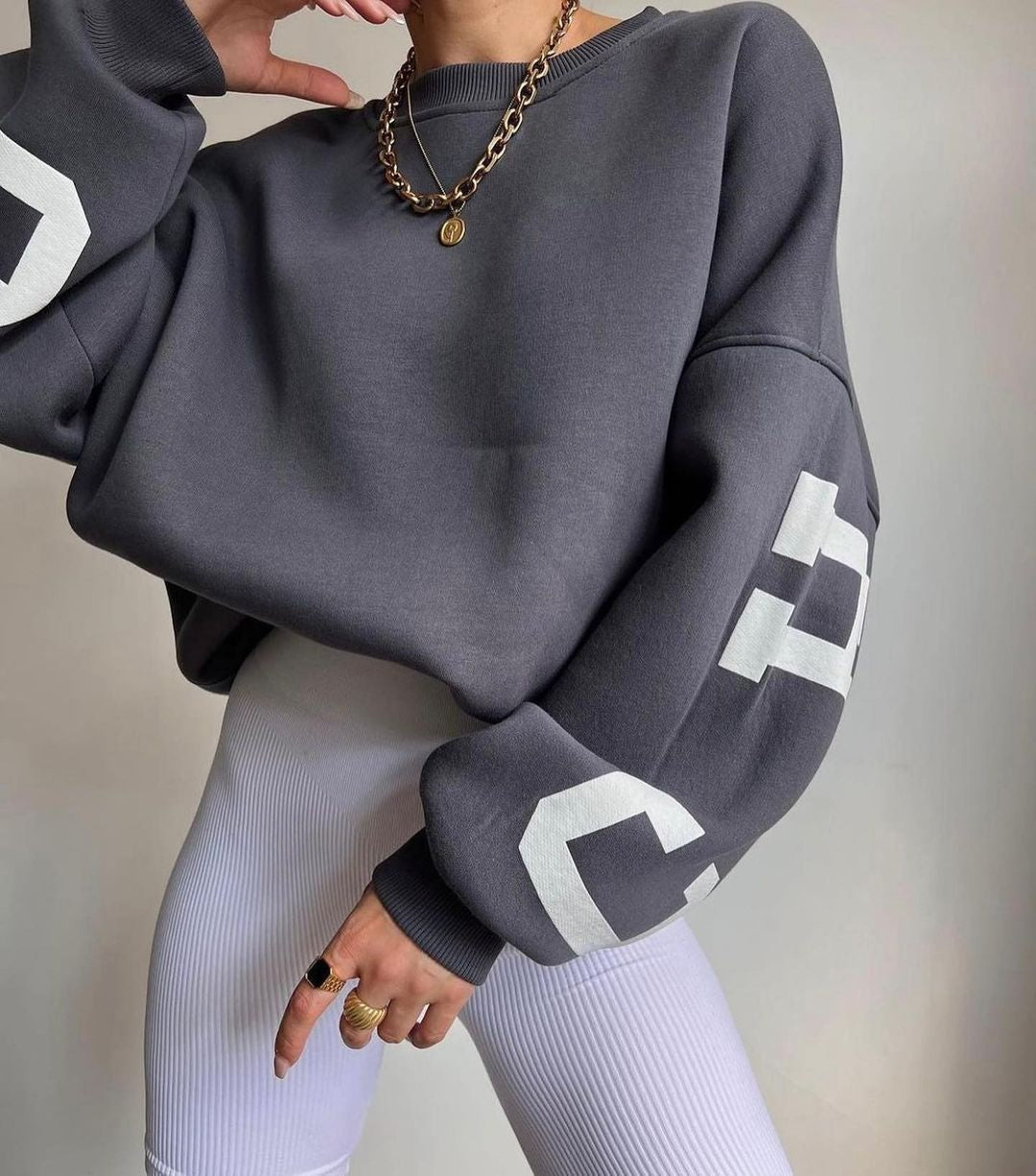 Harper | Oversized Graphic Crewneck Jumper