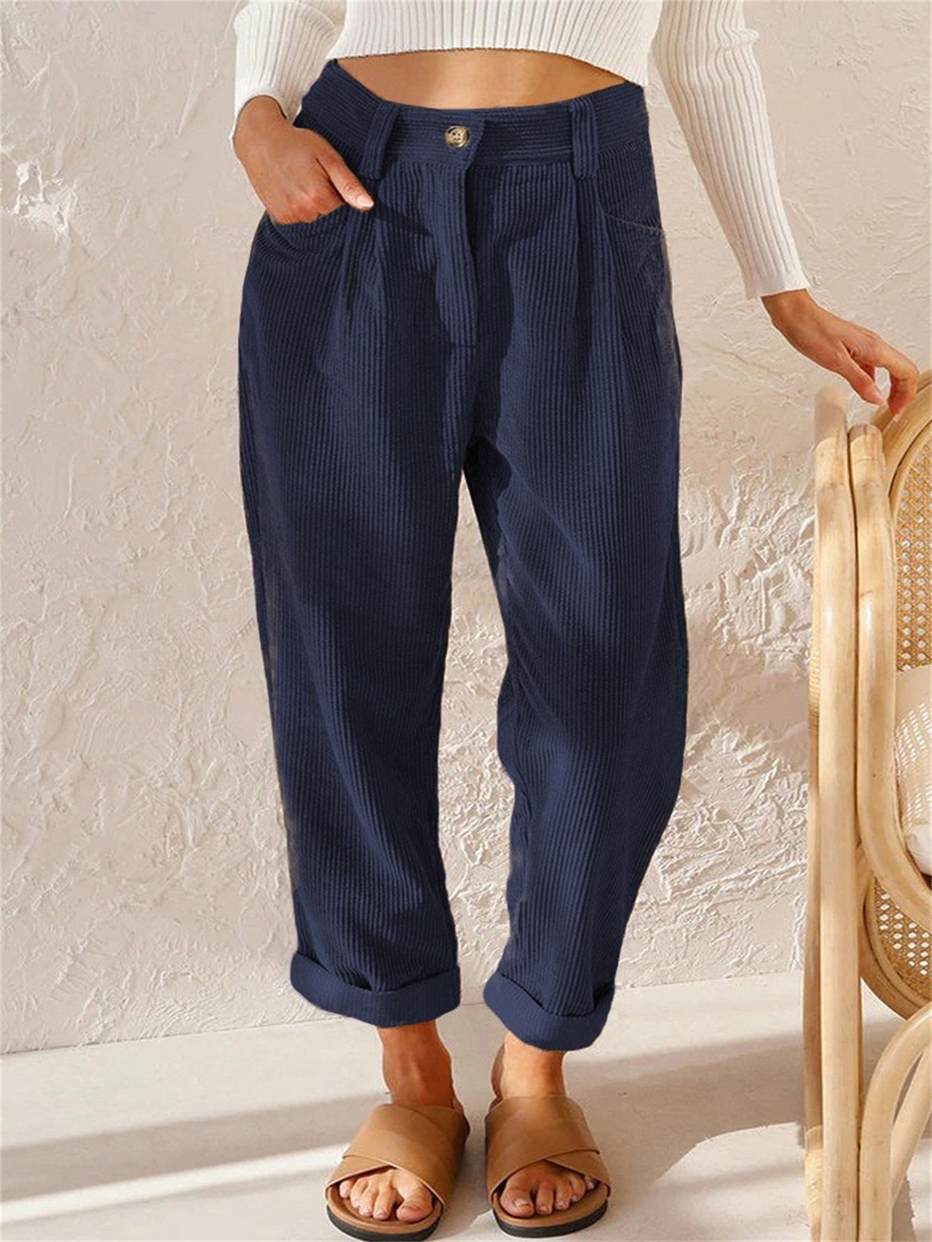 Margot | Straight Leg Corduroy Trousers