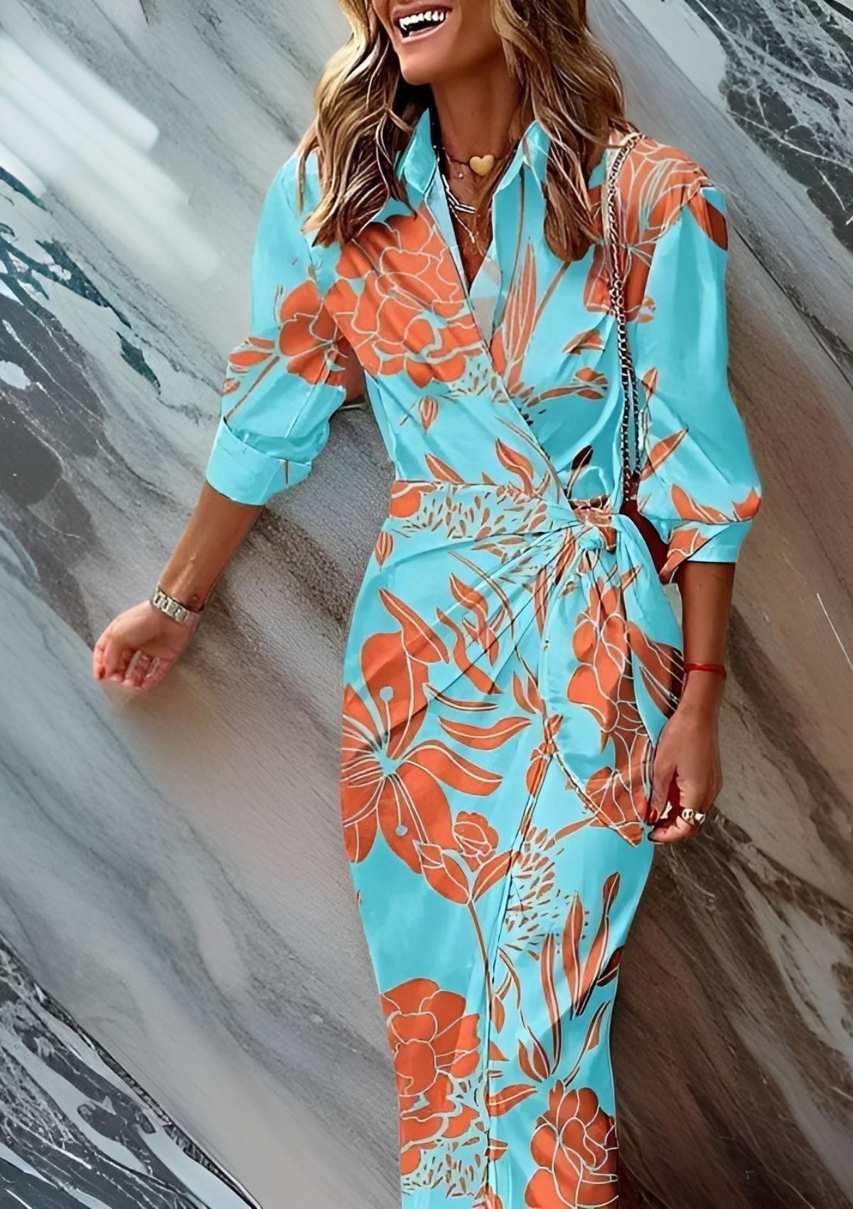 Valentina | Elegant Wrap Shirt Dress