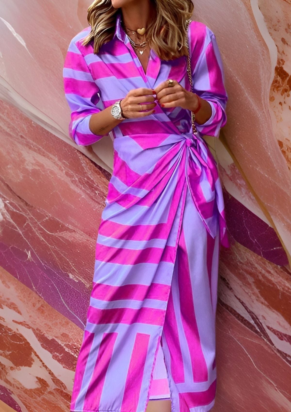 Valentina | Elegant Wrap Shirt Dress