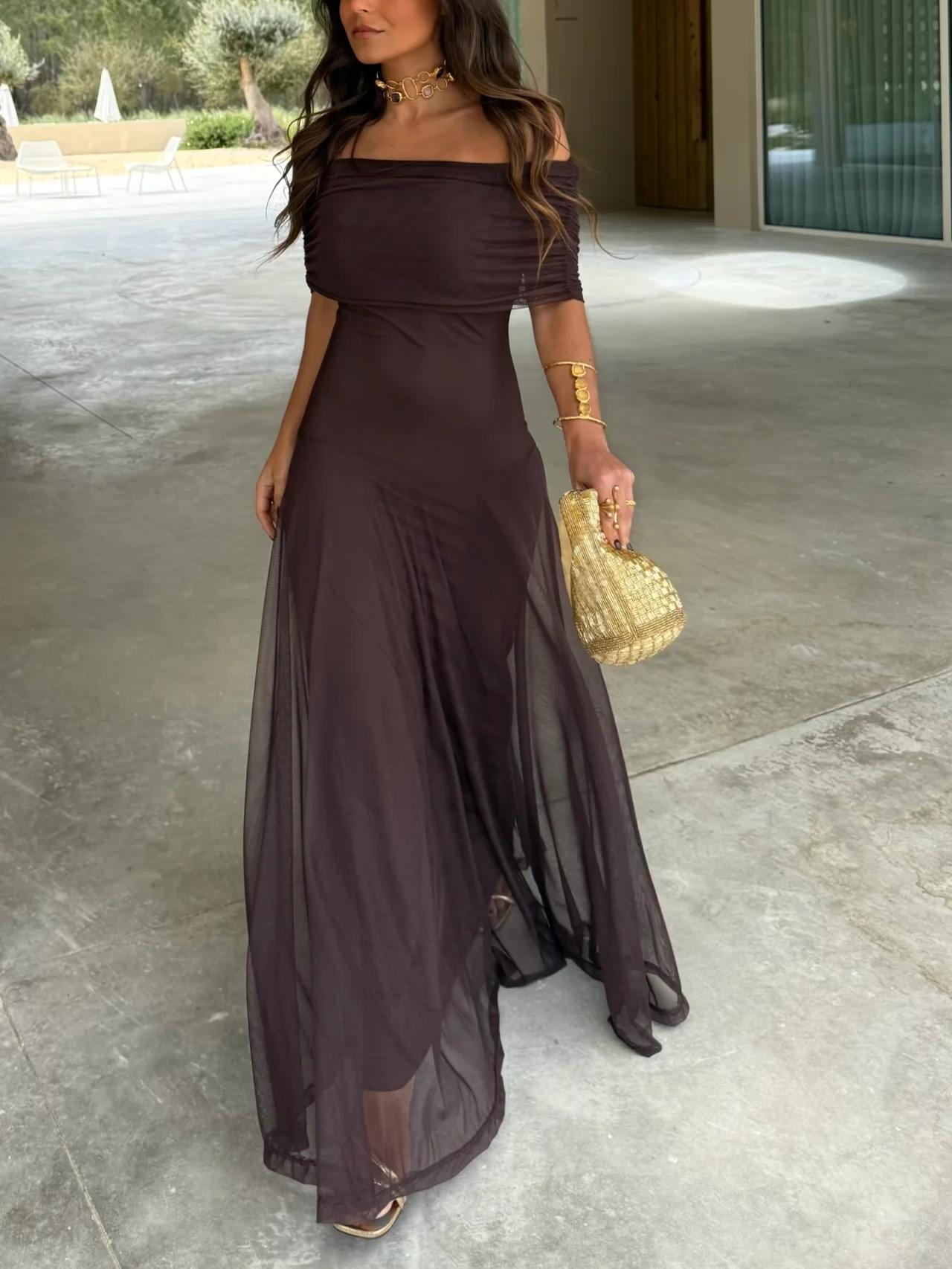 Juliet | Mesh Overlay Formal Maxi Dress