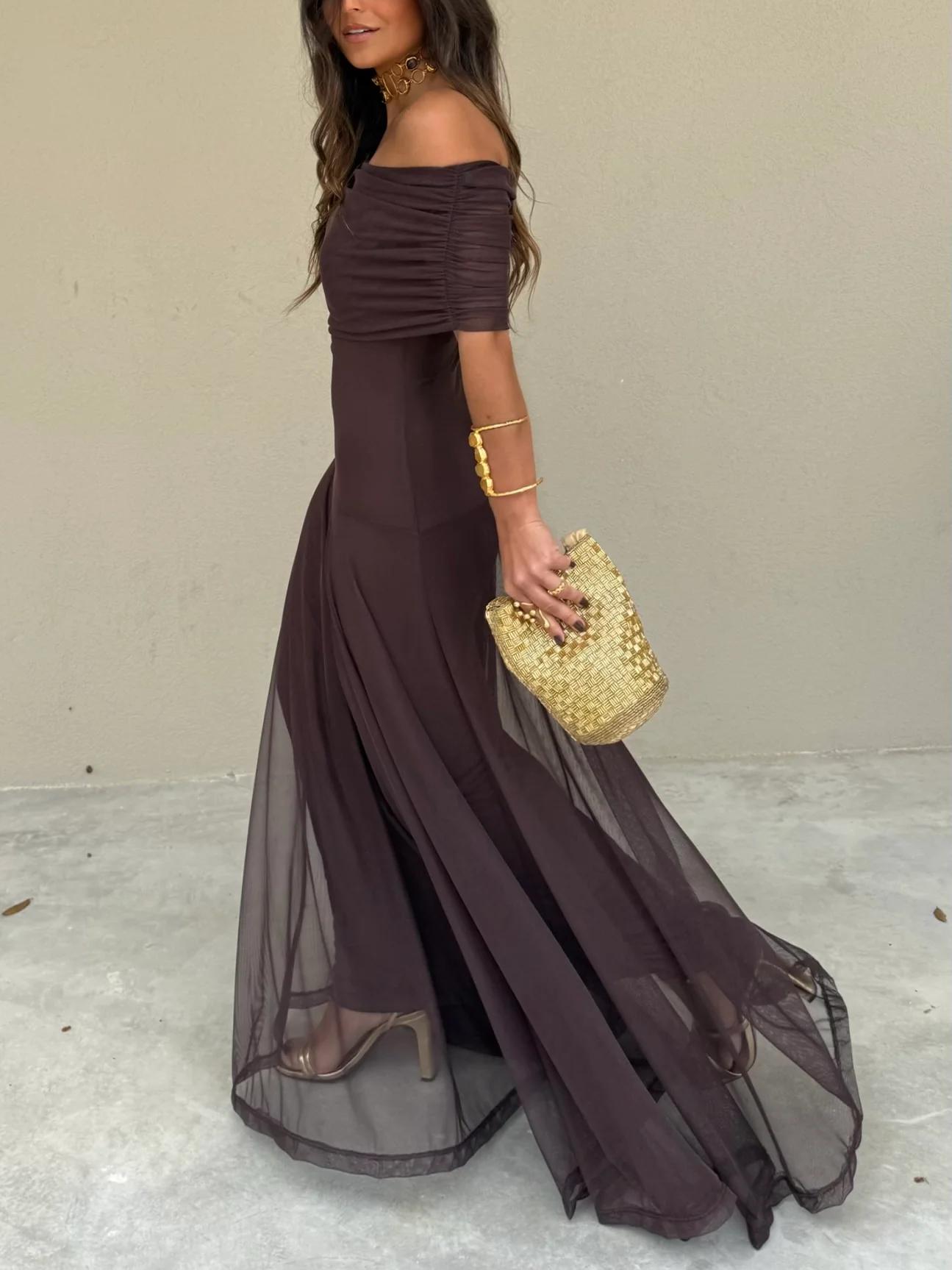 Juliet | Mesh Overlay Formal Maxi Dress