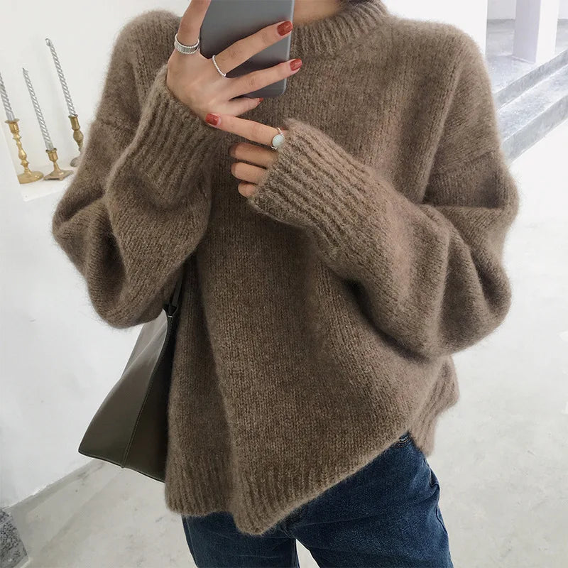 Olive | Oversized Fluffy Knit Jumper