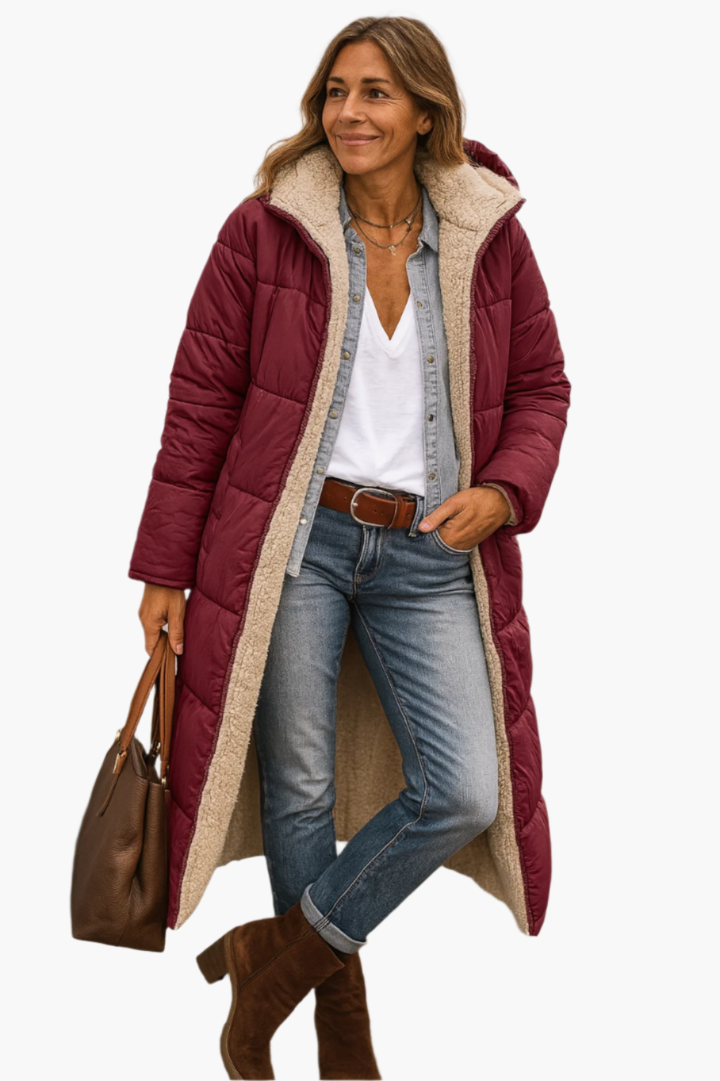 Evelyn | Long Hooded Puffer Jacket