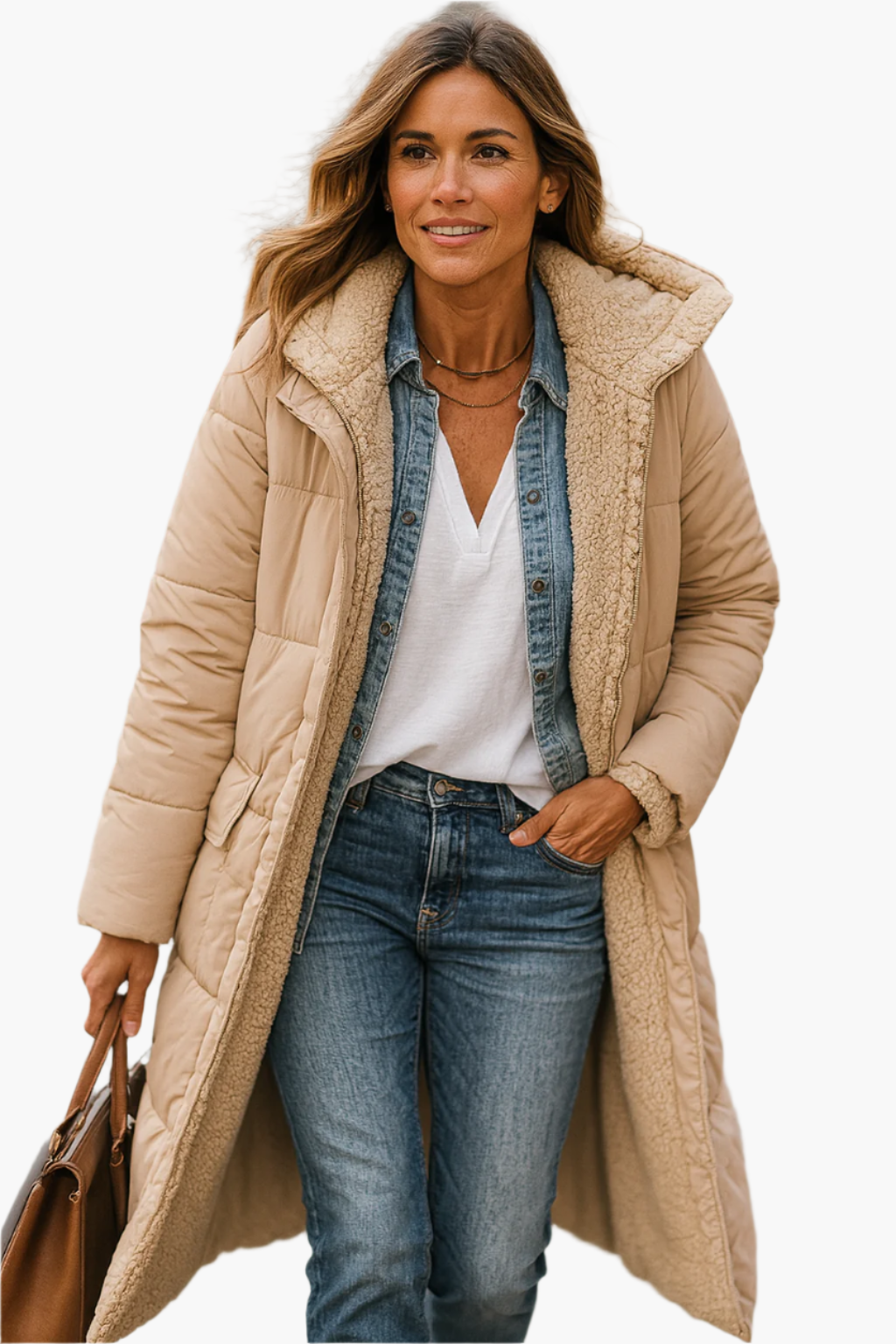 Evelyn | Long Hooded Puffer Jacket