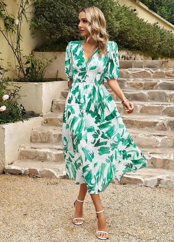 Sophie | Floral V Neck Midi Party Dress