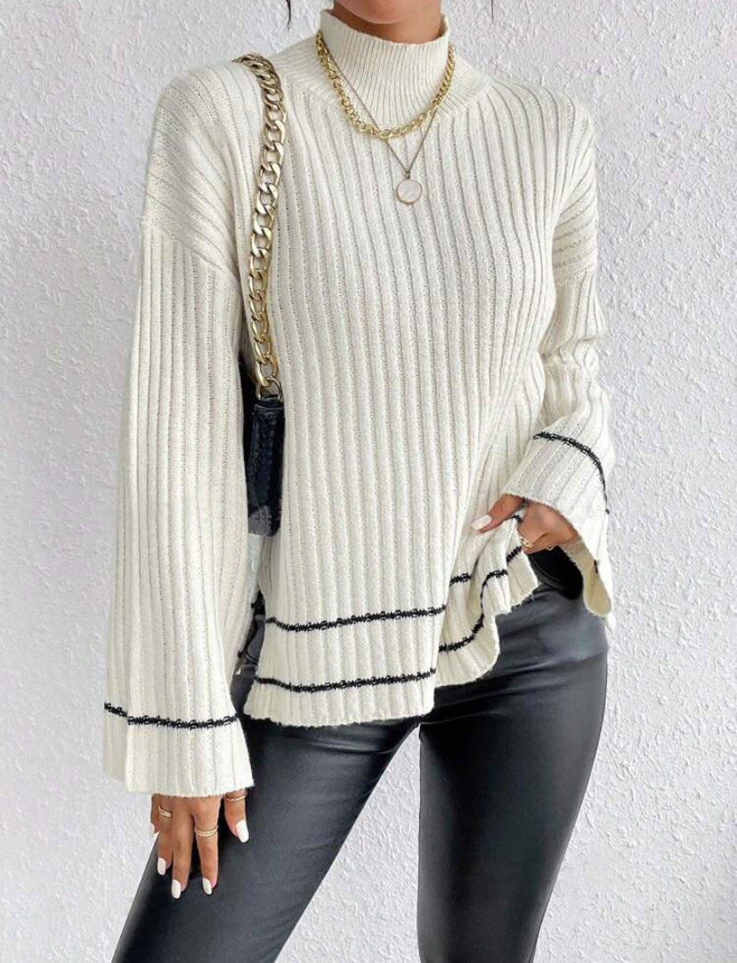 Audrey | Ribbed Knit Jumper with Flare Sleeves