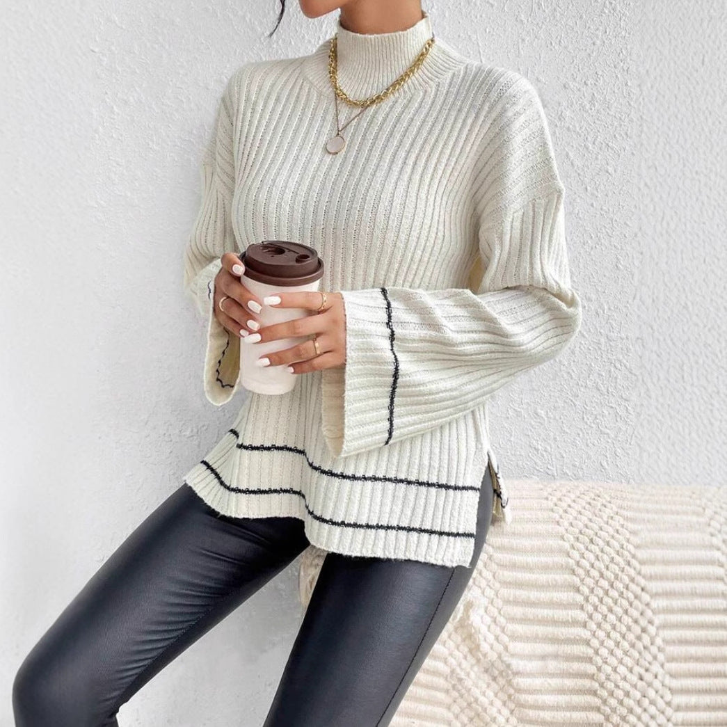 Audrey | Ribbed Knit Jumper with Flare Sleeves