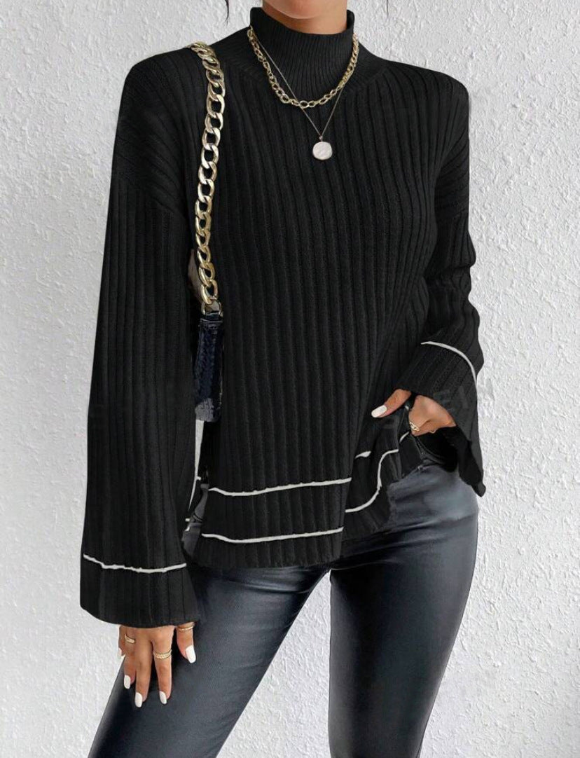 Audrey | Ribbed Knit Jumper with Flare Sleeves