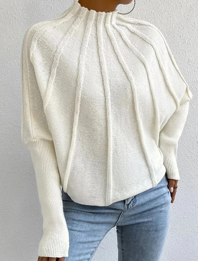 Vivienne | Sunburst Knit Mock Neck Jumper
