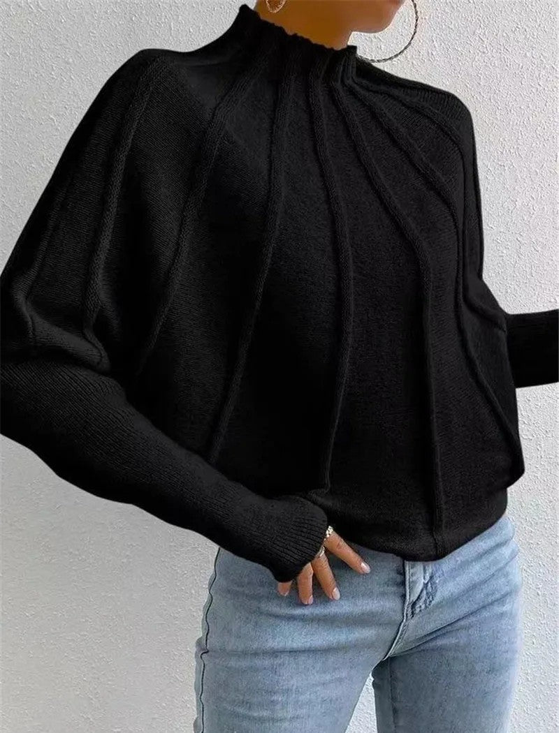 Vivienne | Sunburst Knit Mock Neck Jumper