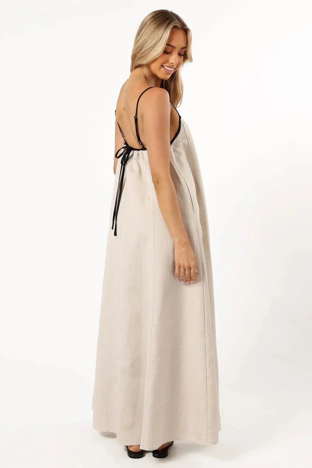 Willow | Linen Blend Maxi Dress Strappy A Line