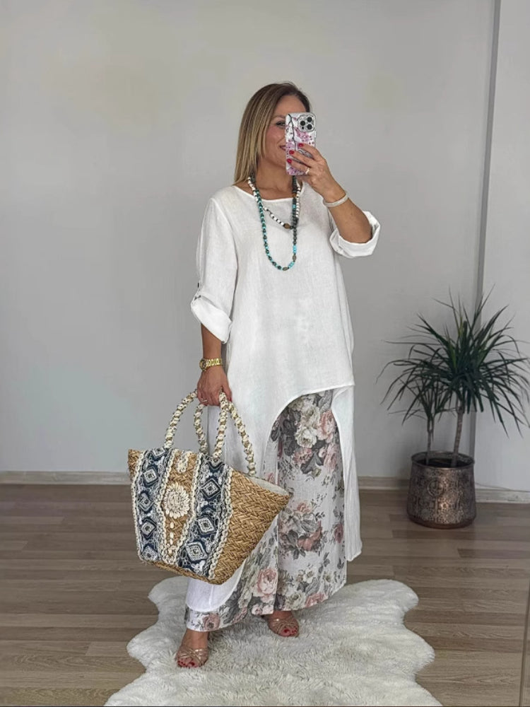 Penelope | Long Sleeve Top & Printed Pants Set