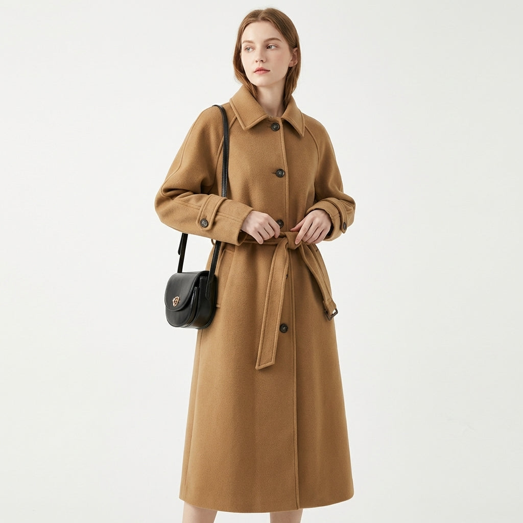 Cordelia | Belted Longline Wool Coat