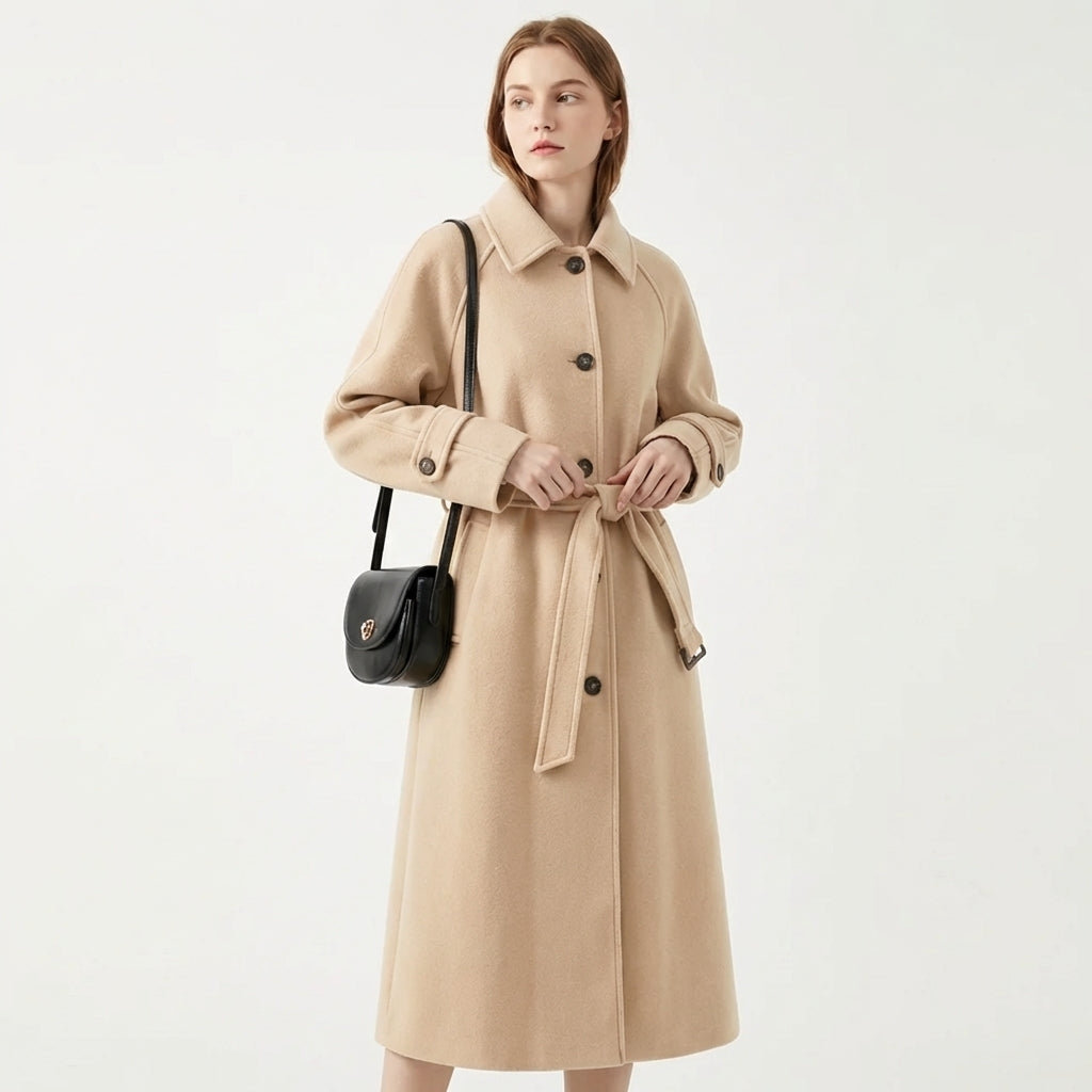 Cordelia | Belted Longline Wool Coat
