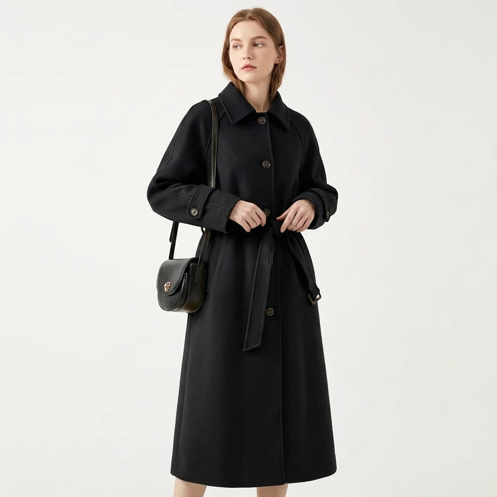 Cordelia | Belted Longline Wool Coat