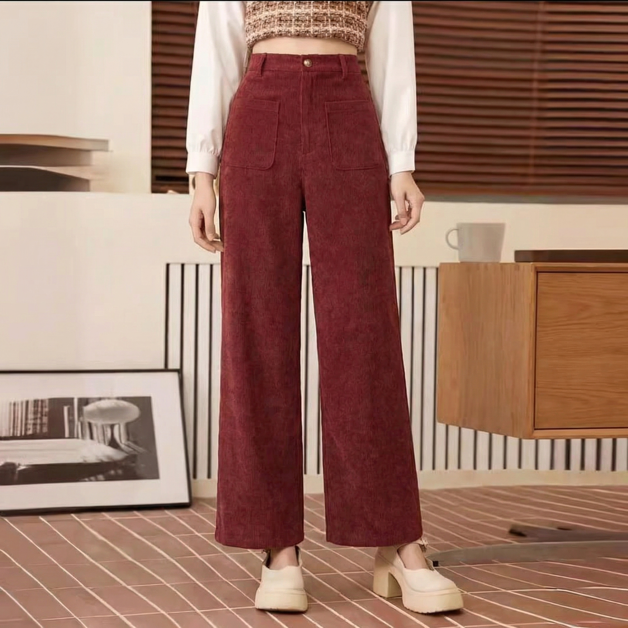 Camille | High Waist Wide Leg Trousers