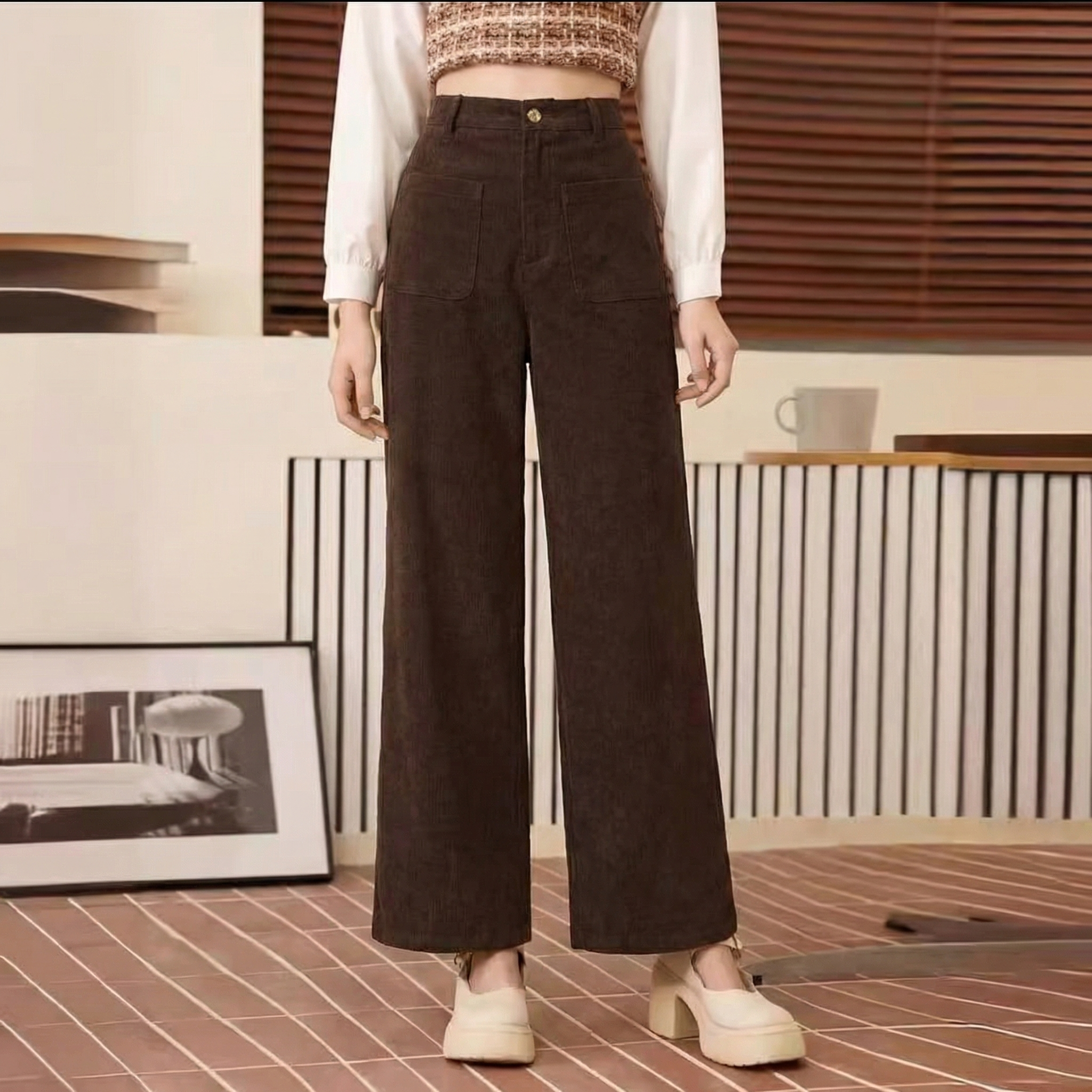 Camille | High Waist Wide Leg Trousers