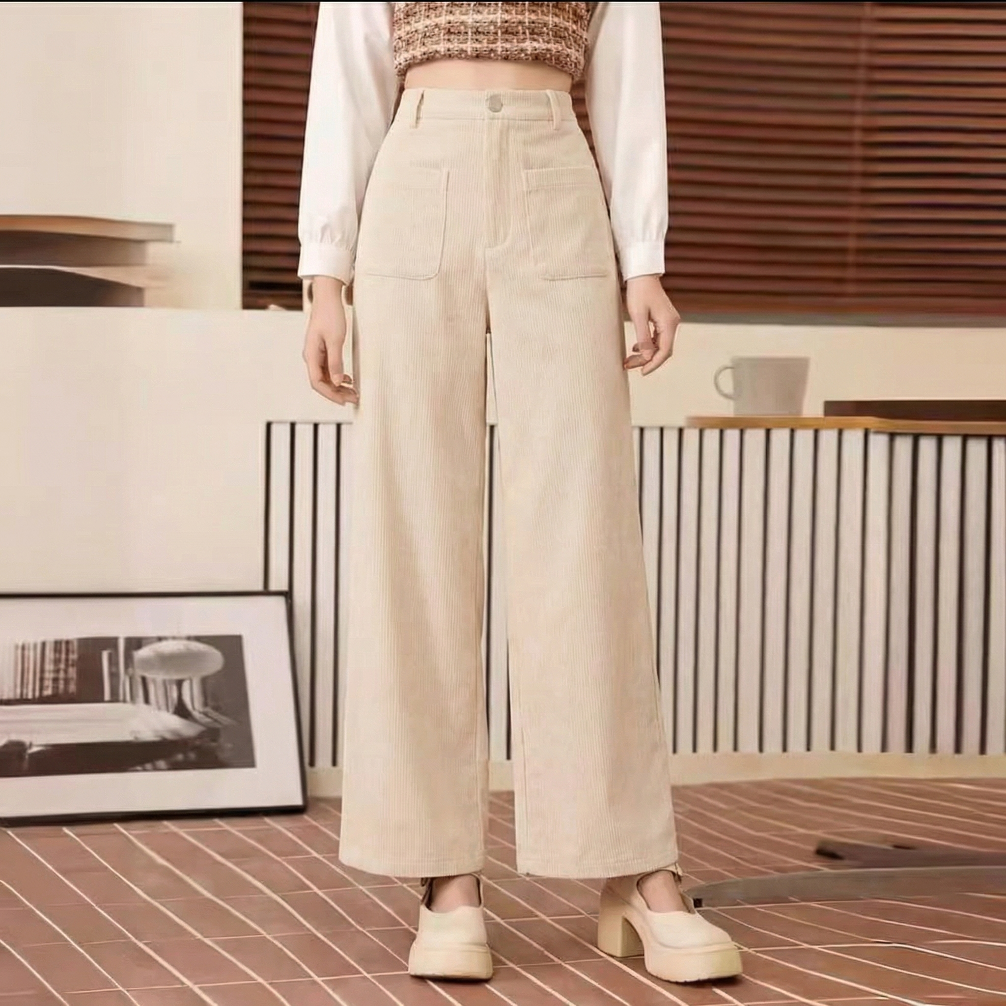 Camille | High Waist Wide Leg Trousers