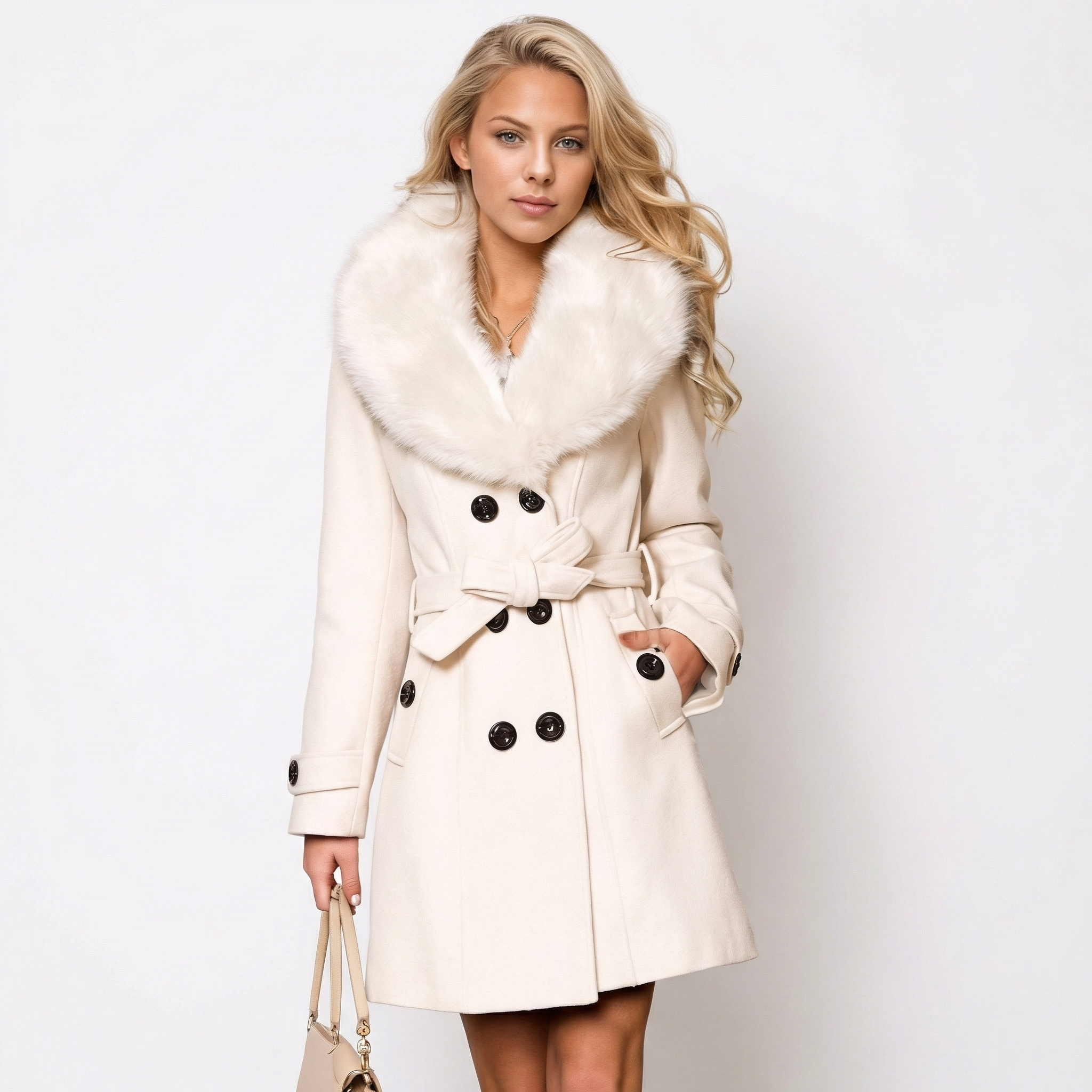 Helena | Fur Collar Belted Coat