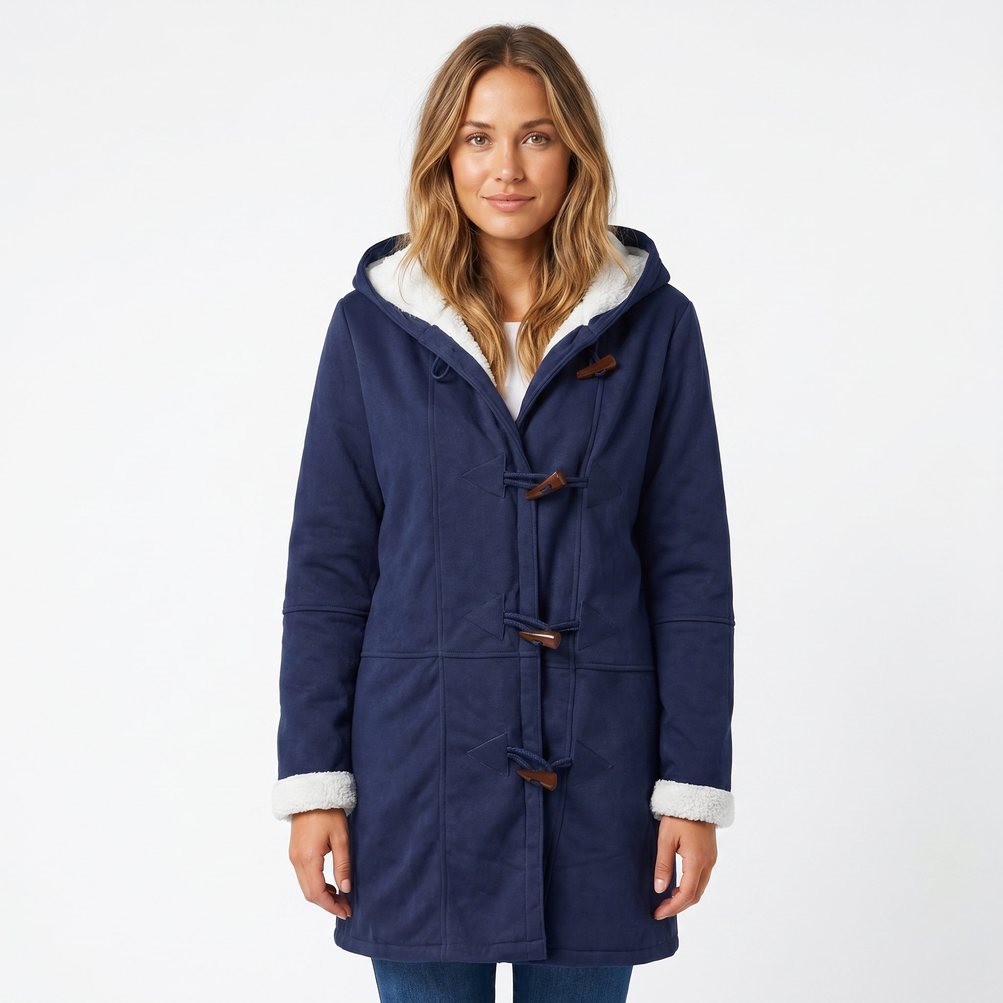 Saskia | Suede Hooded Shearling Coat