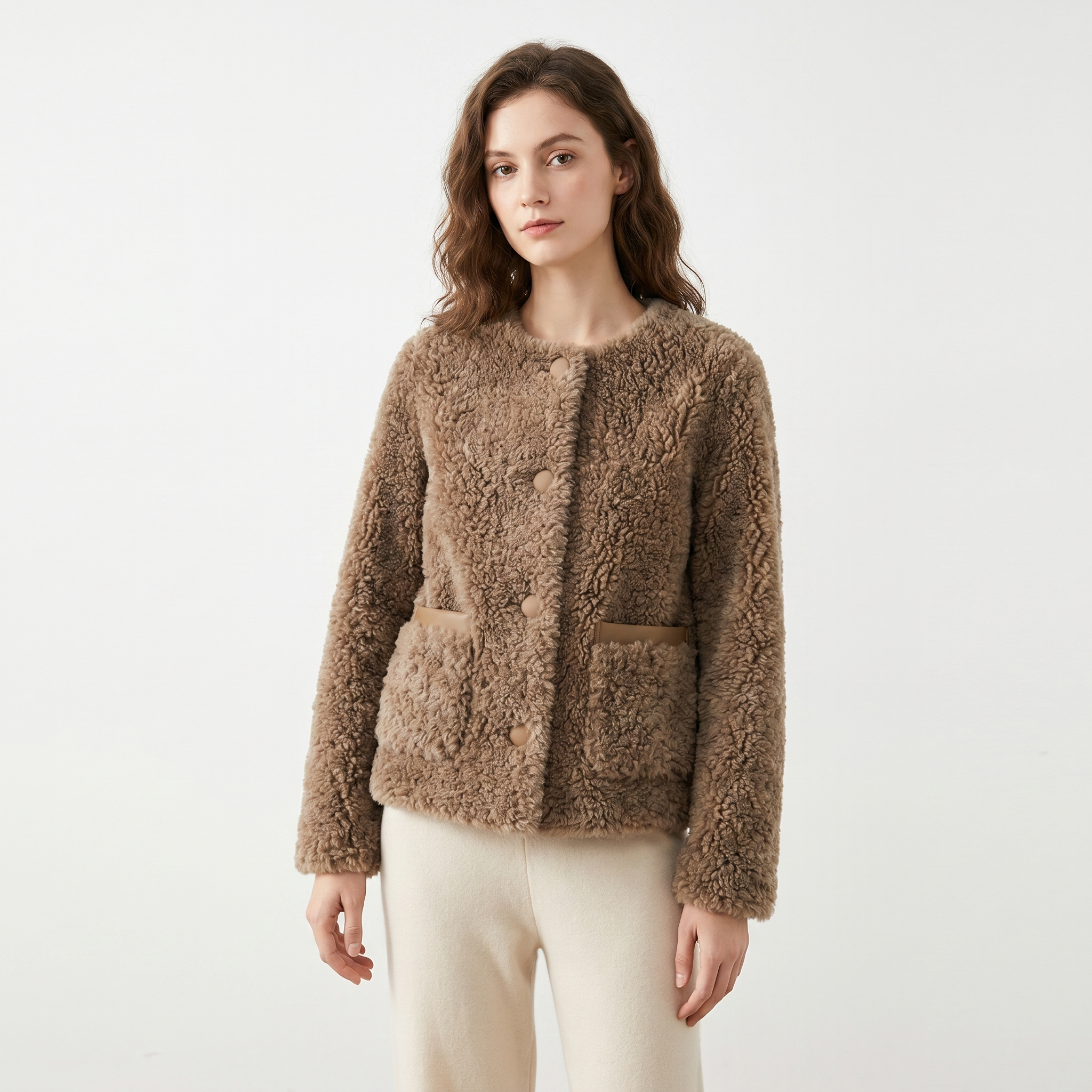 Marlowe | Cropped Teddy Sherpa Jacket