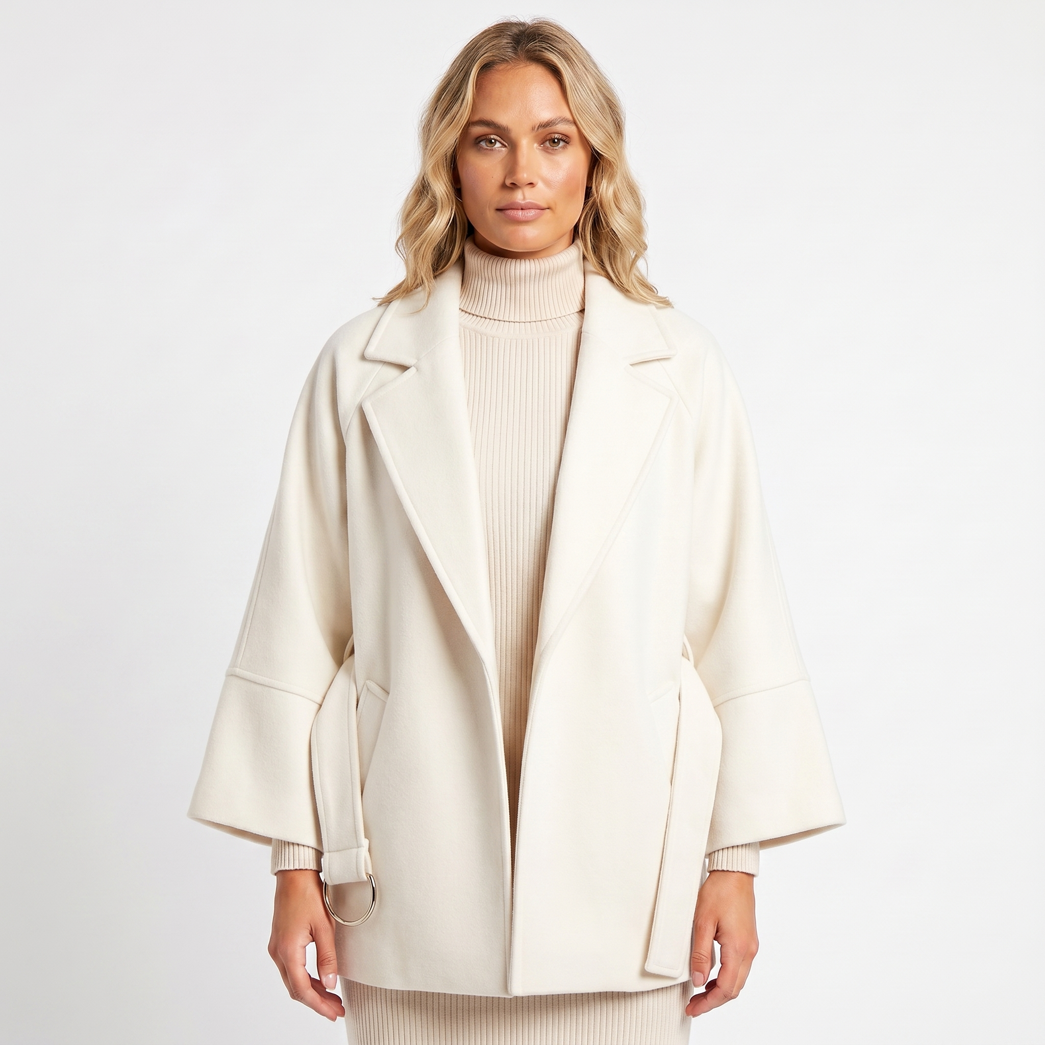 Nadia | Oversized Wool-Look Crop Jacket