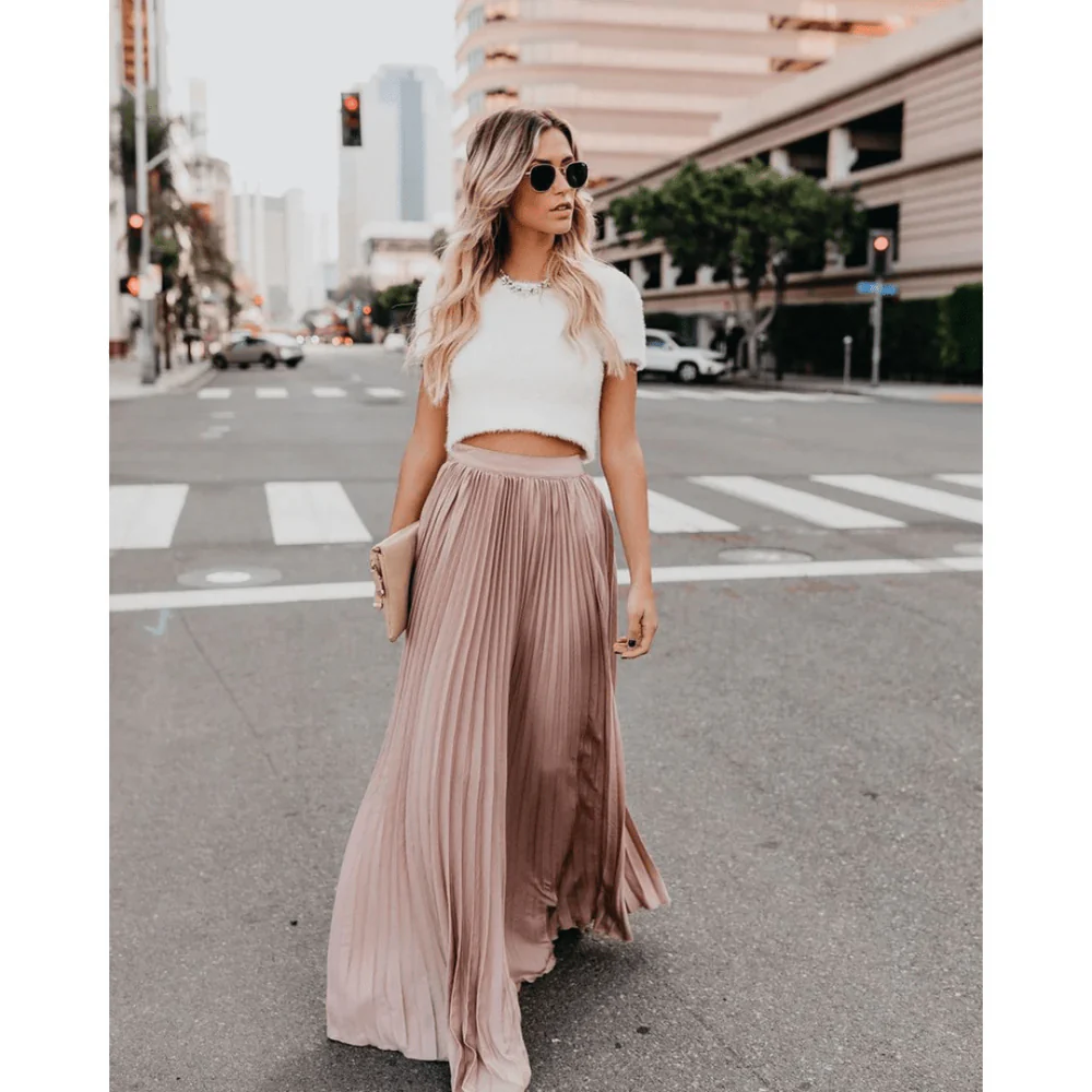 Chloe | High Waist Pleated Wide Leg Trousers