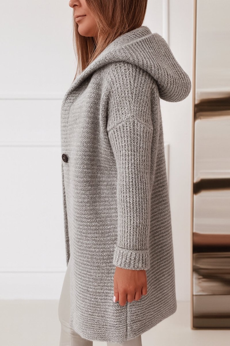 Tesa | Long Hooded Knit Cardigan