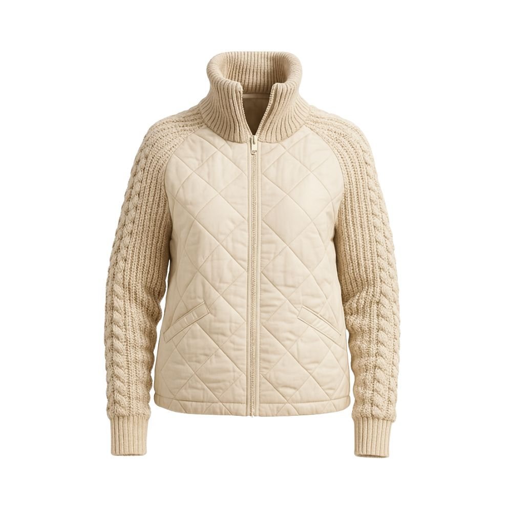 Mika | Quilted Knit-Sleeve Jacket