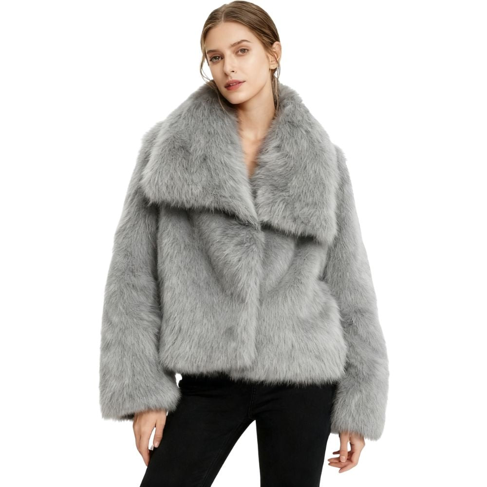 Collete | Shawl Collar Fur Jacket