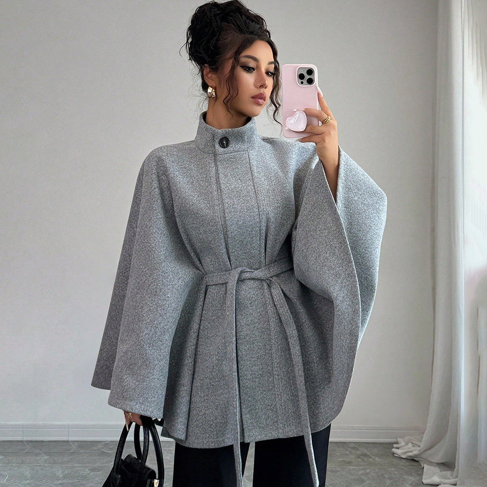 Viviana | Cape Sleeve Wool Blend Coat