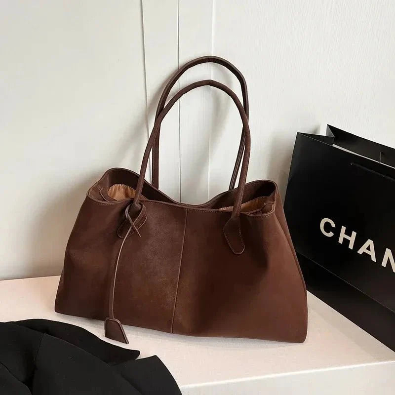 Eleanor | Vegan Suede Shoulder Tote Bag