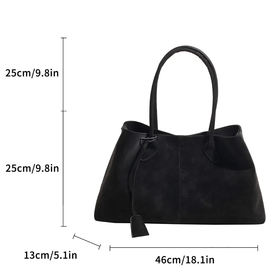 Eleanor | Vegan Suede Shoulder Tote Bag
