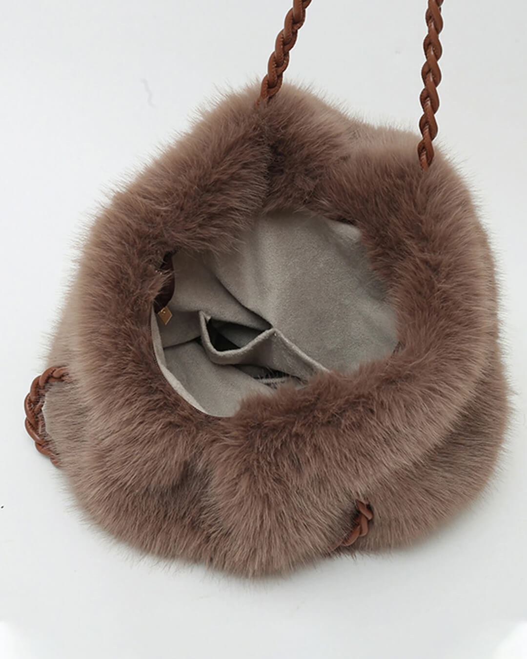 Amelia | Faux Fur Tote Bag with Chain Detail