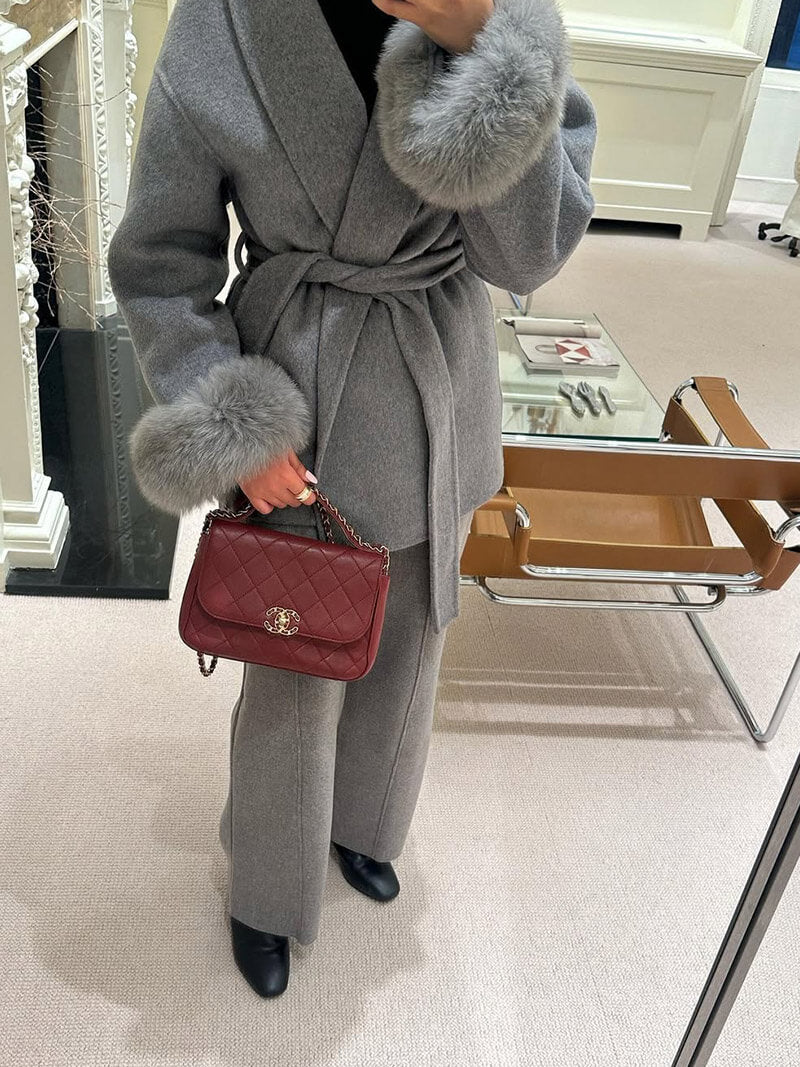 Evelyn | Faux Fur Winter Coat with Statement Cuffs