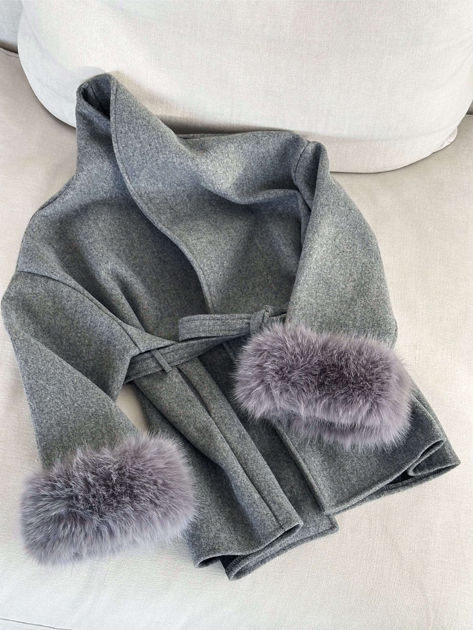 Evelyn | Faux Fur Winter Coat with Statement Cuffs