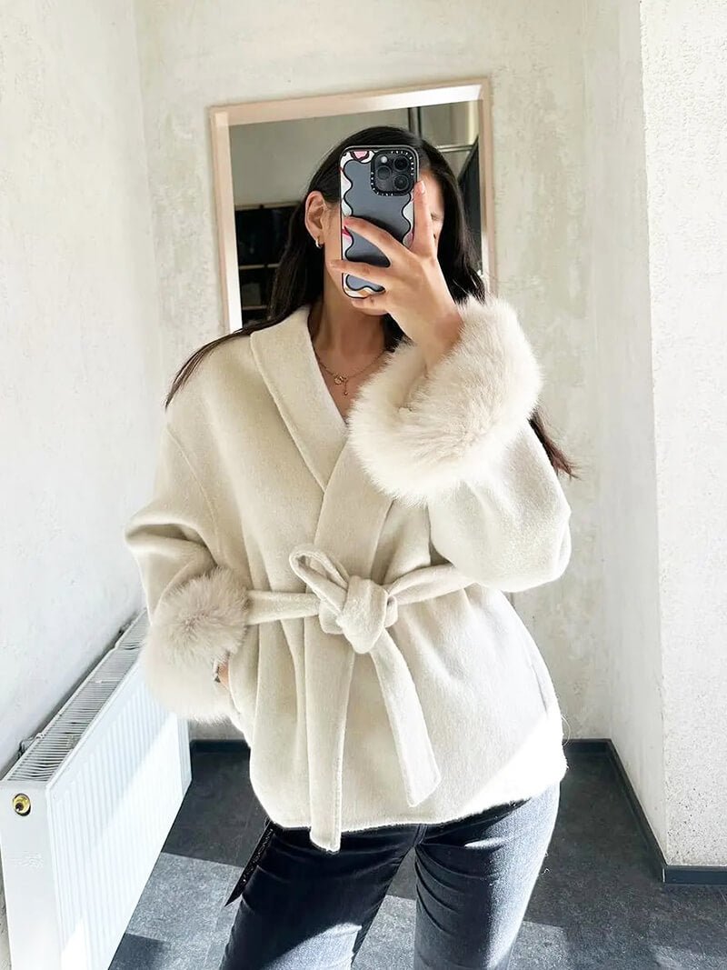 Evelyn | Faux Fur Winter Coat with Statement Cuffs